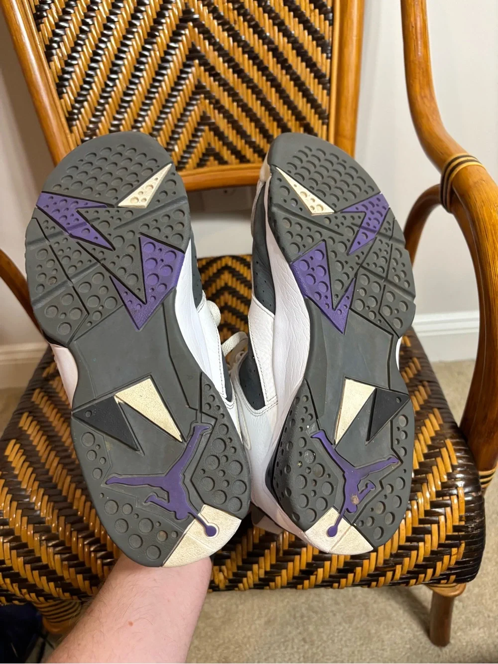 Jordan Air Jordan 7 Retro Flint CU9307-100 White Gray Purple 2021